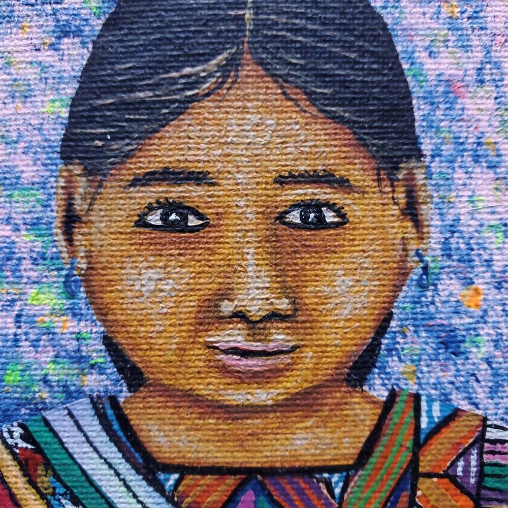 Pedro Gonzalez Oil Painting Mayan Woman Guatemala Marketplace 9 x 11 inch Canvas - Picture 3 of 12